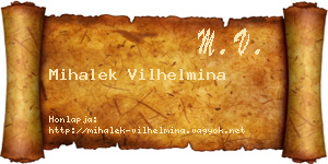 Mihalek Vilhelmina névjegykártya